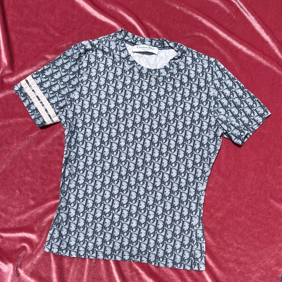 DIOR β’ AUTHENTIC Y2K VINTAGE MONOGRAM BABY TEE - Picture 6 of 9